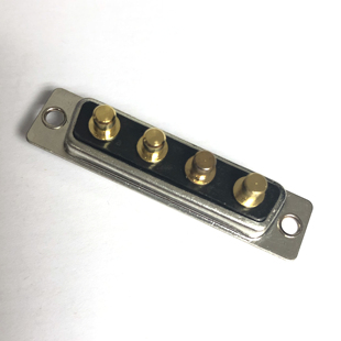 混装大电流D-SUB连接器4V4母头 4芯直插焊板式插座重载电源接插件