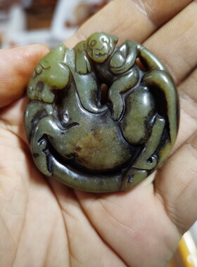 玉石原石仿古玉老玉天然岫玉雕LJ