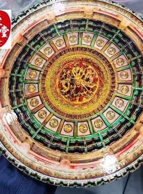 玉石原石天然阿富汗玉盘龙藻井平安扣和氏璧客厅装饰摆件