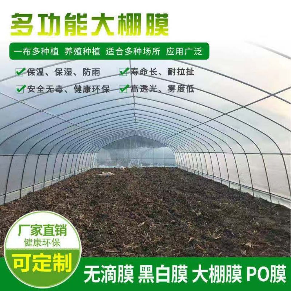 进口全新抗老化大棚膜无滴膜PO膜塑料薄膜保温膜加厚养殖膜黑白膜