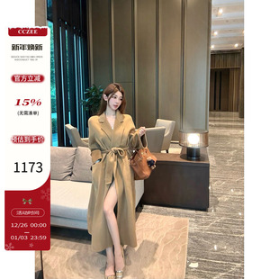 高级感长款 CCZEE max浴袍大衣女冬季 延续经典 廓形外套 纽约深冬