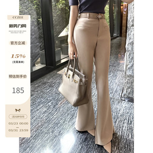 休闲裤 CCZEE 女秋百搭显腿长微喇长款 高腰显瘦喇叭裤 长腿欧尼