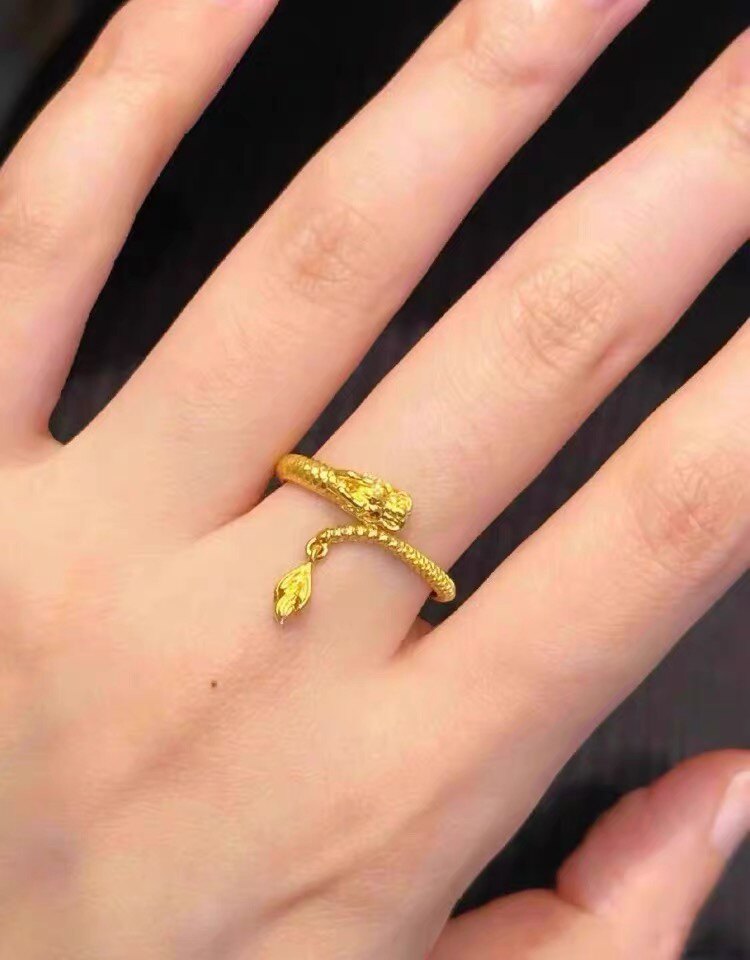 新款神龙摆尾戒指石膏模具灵动摇摆龙尾足够细节龙鳞盘龙戒指