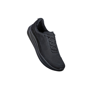 极客鞋谈平步通勤鞋赤足鞋-有中底皮质全黑磨砂加绒版