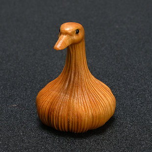 崖柏木蒜了鸭手把件高5.3cm家居客厅桌面小摆件创意治愈系装饰品