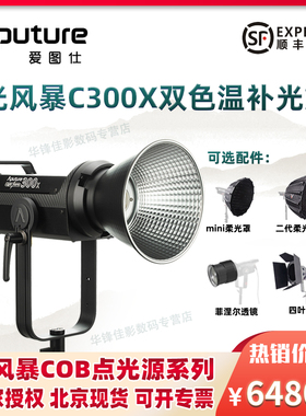 Aputure爱图仕LS300X可调色温视频直播人像影视补光灯摄像服装美食珠宝led灯专业户外影棚拍照柔光电影打光灯