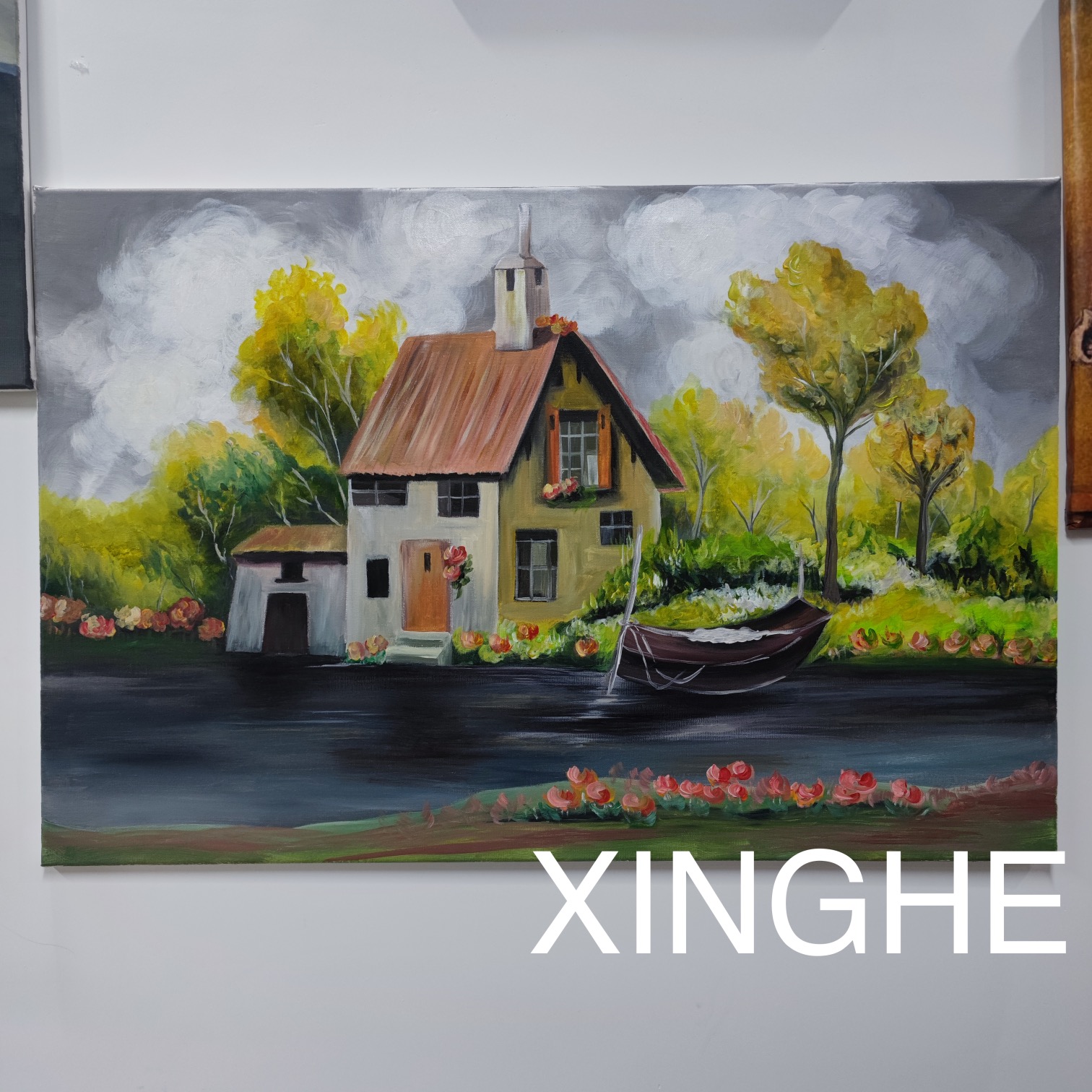 XINGHE《乡间》客厅餐厅装饰画墙面挂画手绘丙烯画纯手绘图片