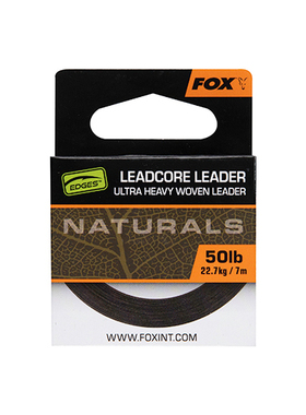 Fox高耐磨铅芯前导线50磅25米每盘Fox EDGES Naturals Leadcore