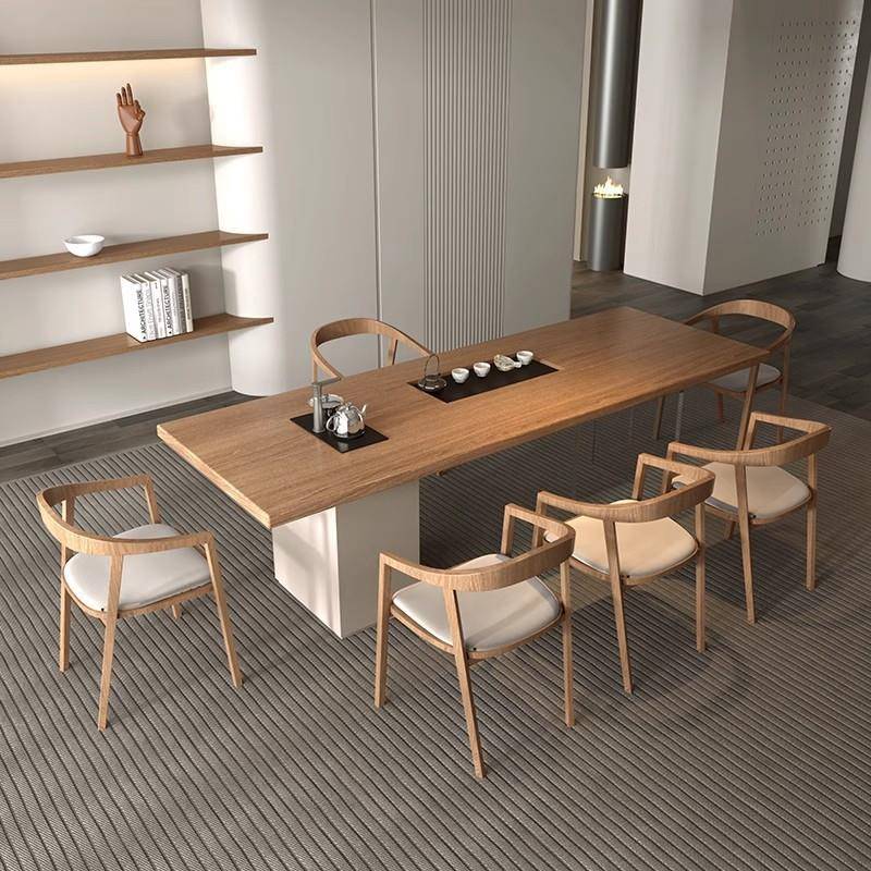 茶桌2025新款高端茶桌椅组合侘寂风客厅阳台茶桌办公室原木大板桌