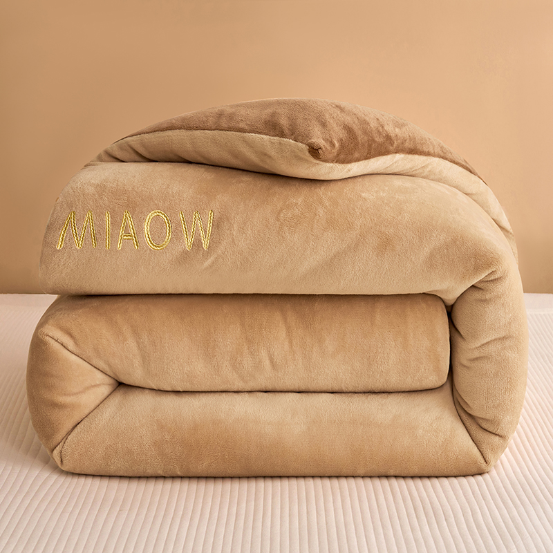 秋冬款双拼被子被芯加绒保暖被褥盖被家用双人厚被子棉被VB526