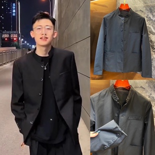 休闲西装 秋季 外套男青年韩版 立领中山装 帅气中国风西服外套潮 新款