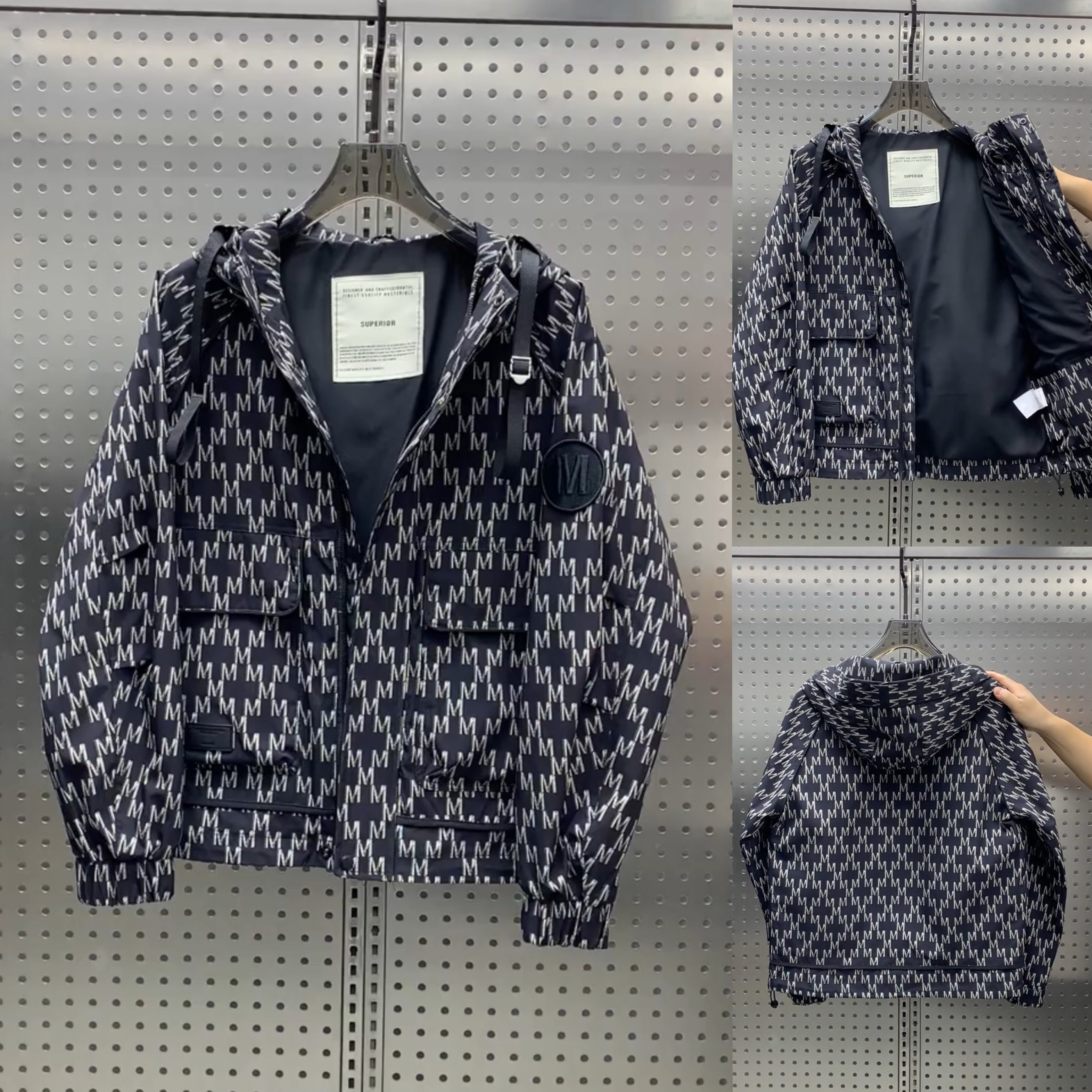 2025春季新款工装花色士连帽外套时尚休闲百搭冲锋衣上衣潮牌夹克