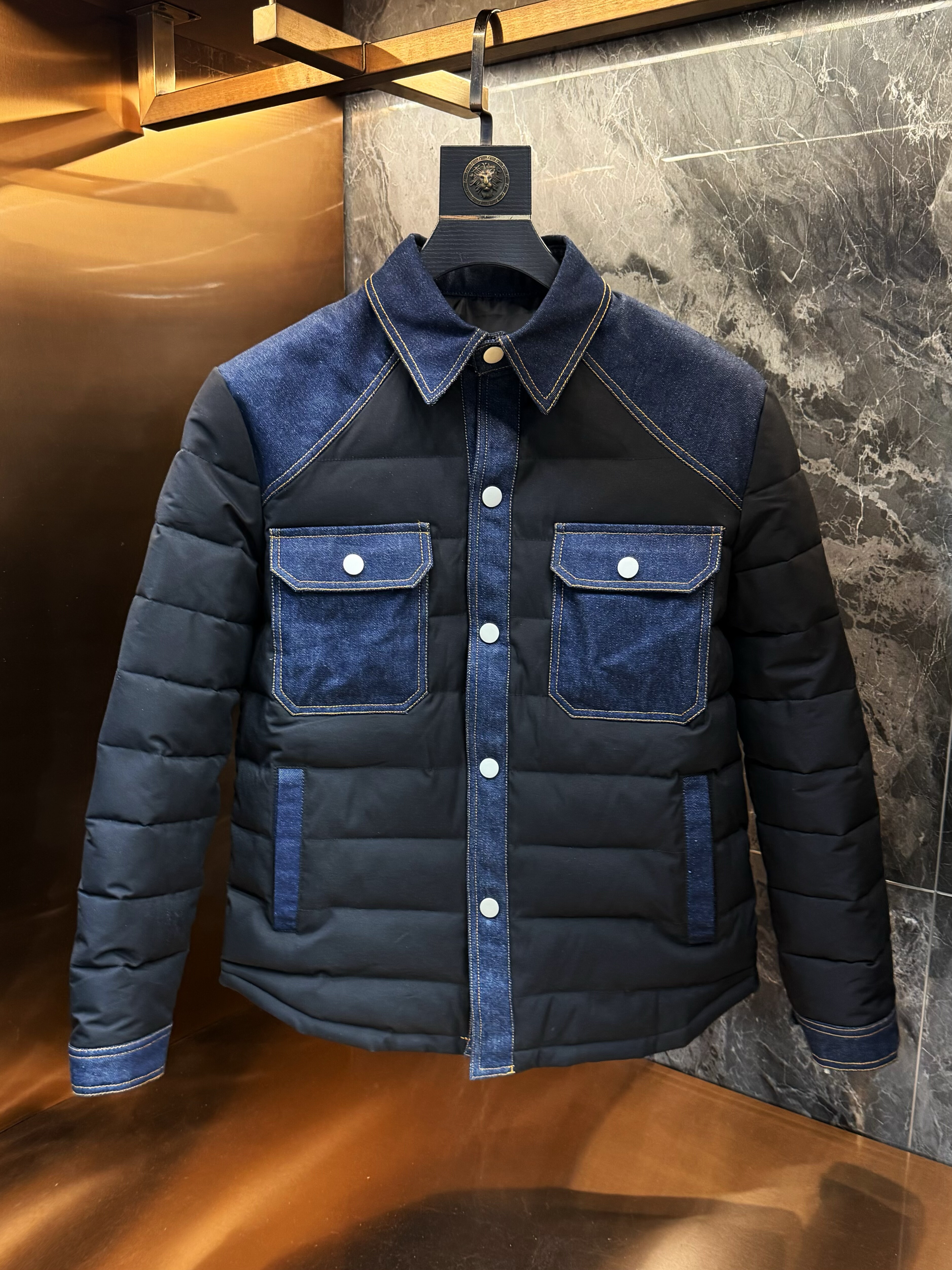 冬季新款男士休闲翻领棉服外套时尚百搭加厚保暖上衣潮流帅气棉袄