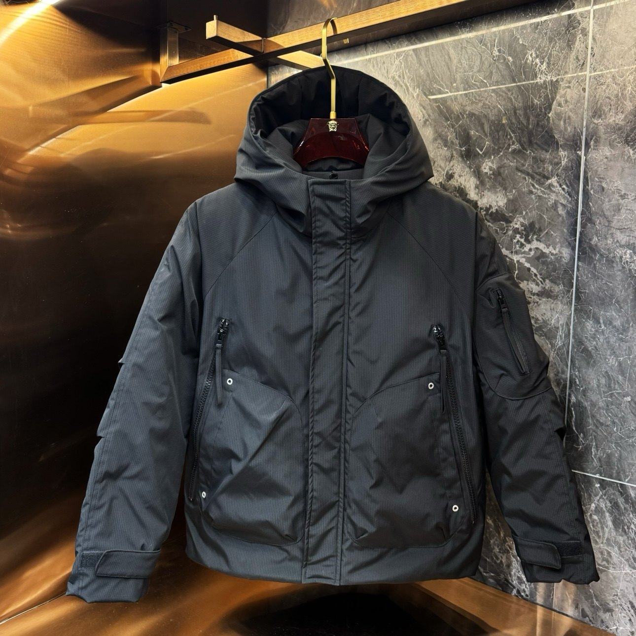 冬季新款外套加厚棉服休闲百搭连帽工装夹克男士外套高级感冲锋衣