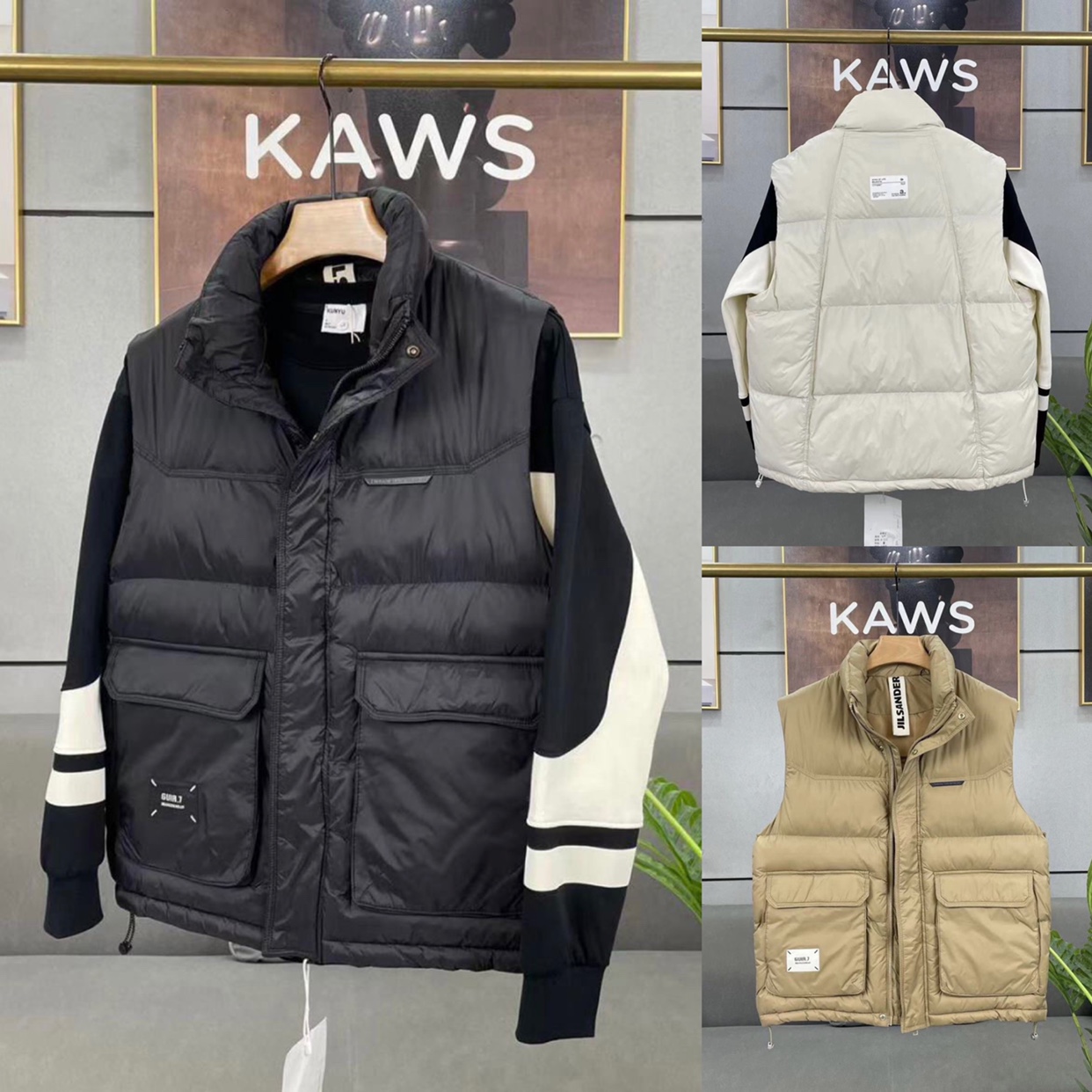 冬季新款羽绒棉马甲男潮牌纯色工装大兜保暖潮流百搭加厚坎肩外套