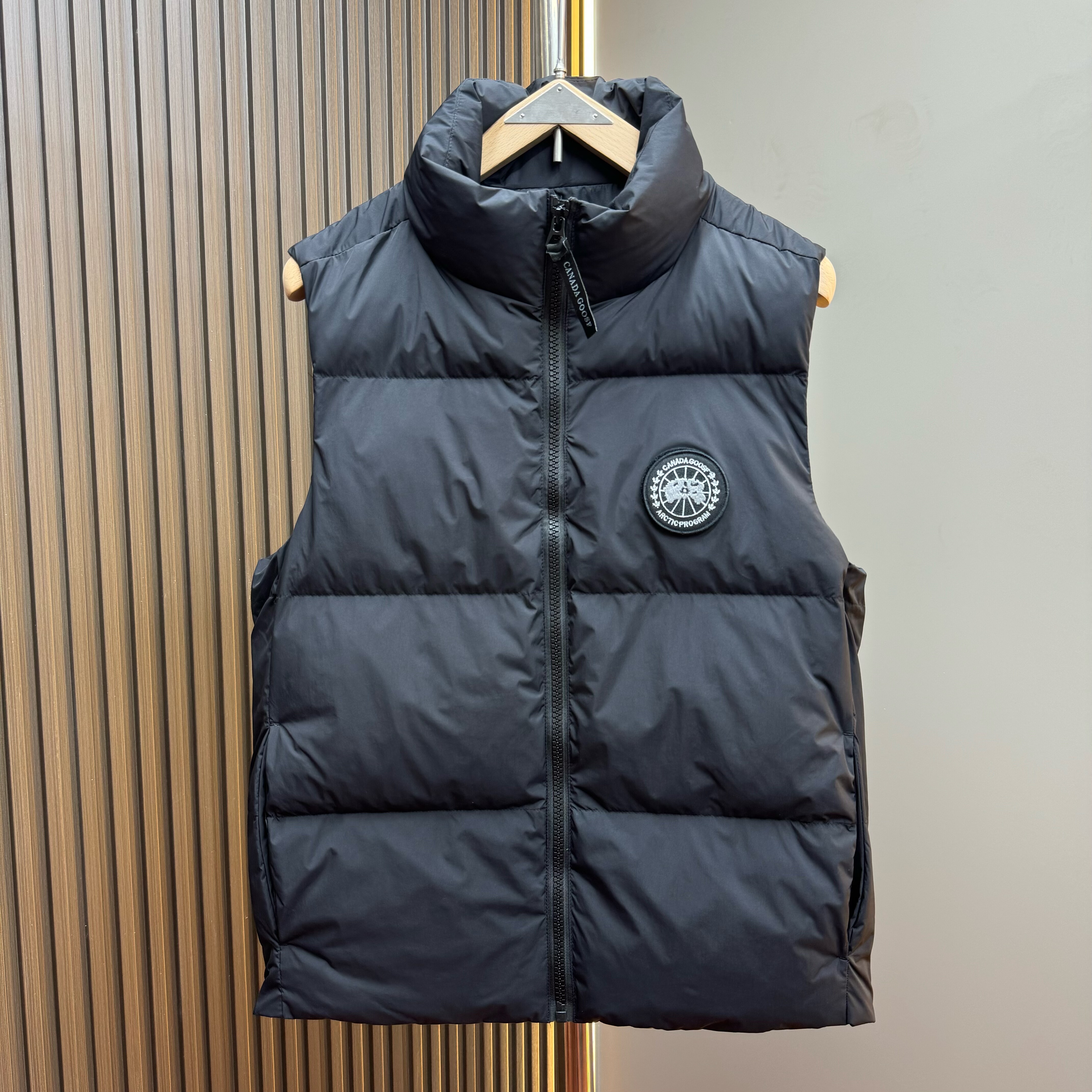 冬季新款立领羽绒棉马甲男士潮牌工装立白鸭绒棉坎肩休闲保暖外套