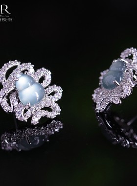 原创设计款天然A货翡翠葫芦耳饰耳钉简约百搭时尚女 KBR0303031