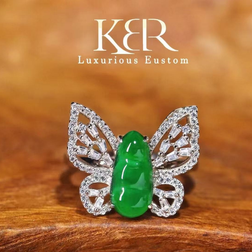 【丹丹专享】新款高定设计天然A货翡翠葫芦戒指大气KBRKRL0511008