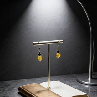 【颖有尽有】原创设计款天然琥珀耳饰简约百搭时尚气质KBR0612001