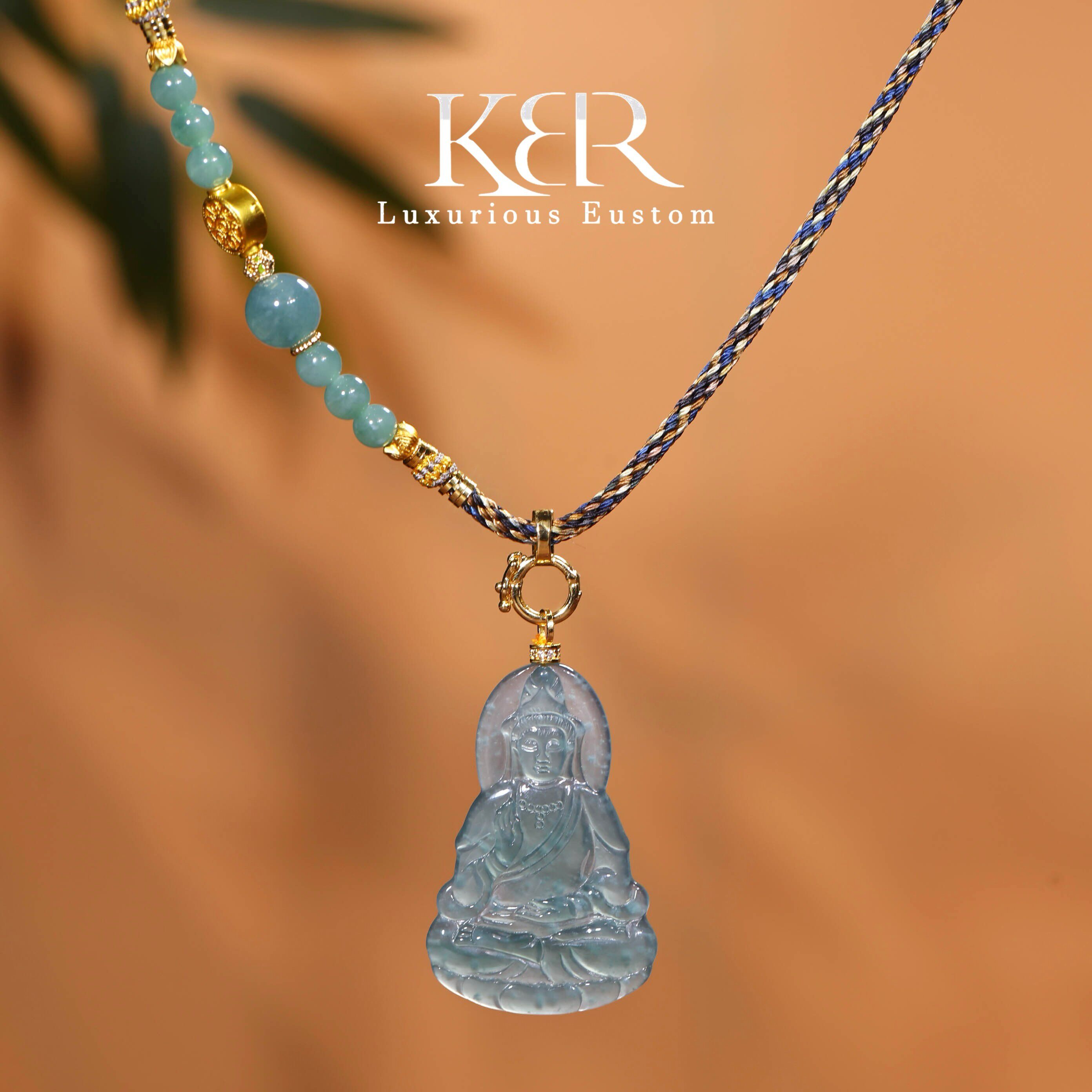 【颖有尽有】KBR50429001高定设计高冰天然A货翡翠观 KBR50429001