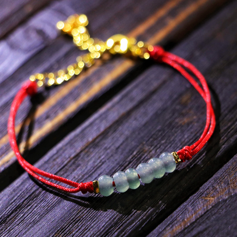 新款 天然A货翡翠红绳手串手链手绳时尚百搭编织女手工KBR1202002,珠宝/钻石/翡翠,手链/手串,淘宝优惠券,粉丝福利购,淘宝优惠卷