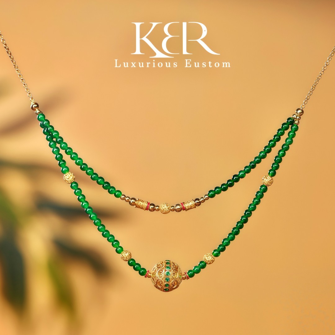 【颖有尽有】新款原创高定设计天然A货翡翠小米珠项链KBR50806007