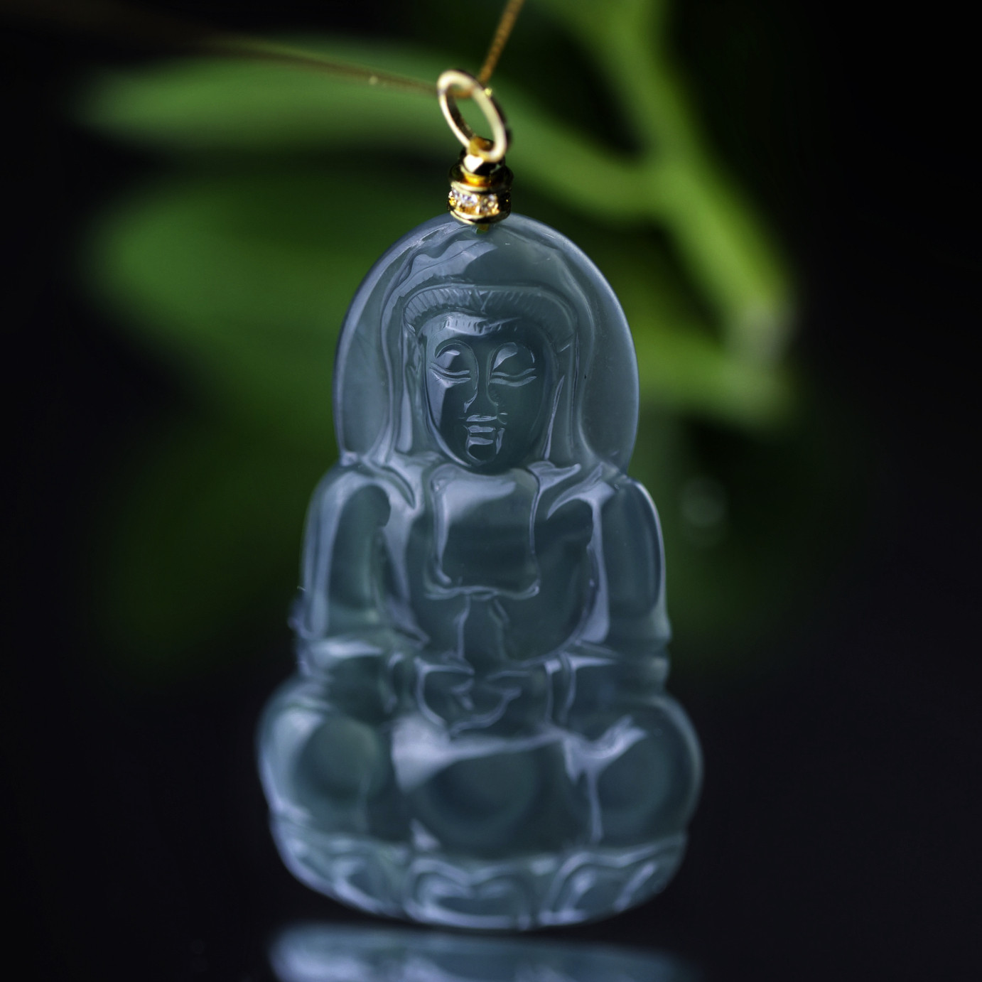 【颖有尽有】新款天然A货翡翠观音吊坠简约百搭 KBR0320005