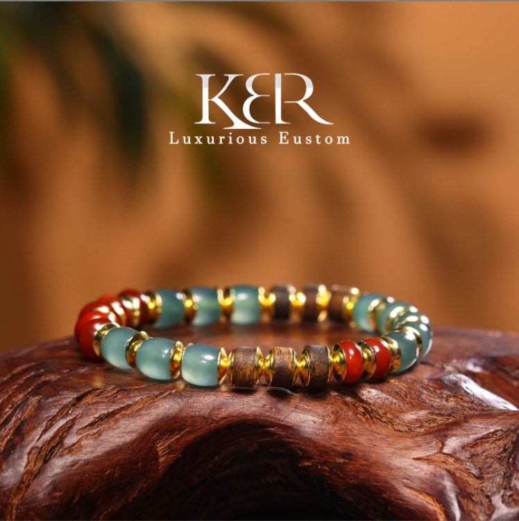 【颖有尽有】新款天然A货翡翠南红原创设计款手串KBR50512002