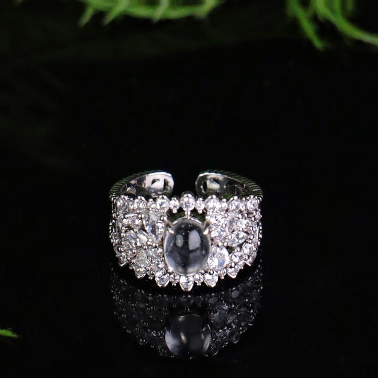 新款天然水沫子活口戒指戒圈简约百搭时尚气质女款KBR501031002