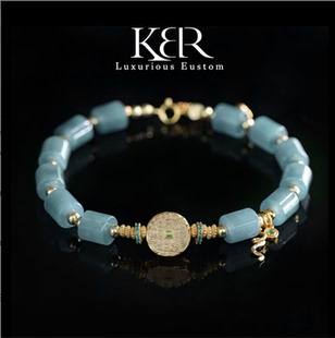 【颖有尽有】高定新款天然A货翡翠桶珠山鬼花钱手串KBR0303010