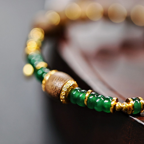 【颖有尽有】高定设计款天然A货翡翠沉香DIY手串KBR0609004