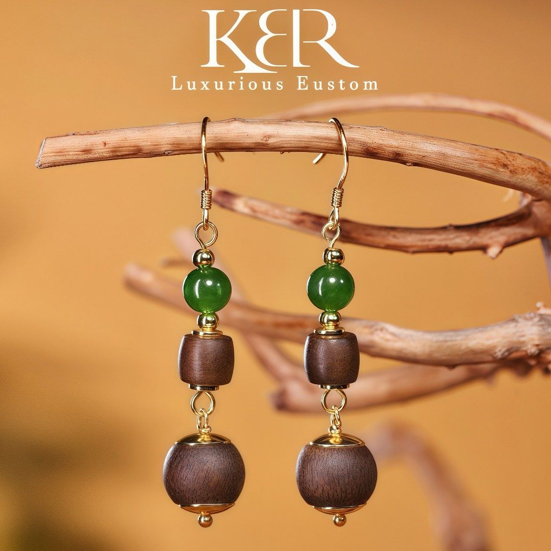 新款高级定制和田玉沉香耳饰简约百搭时尚女款KBR50806010,珠宝/钻石/翡翠,耳饰,淘宝优惠券,粉丝福利购,淘宝优惠卷