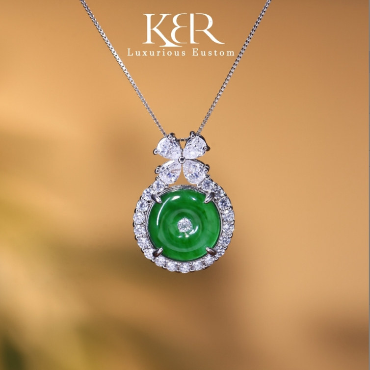 【颖有尽有】高定设计天然A货翡翠高冰满绿平安扣吊坠JJCC0620004,珠宝/钻石/翡翠,颈饰,淘宝优惠券,粉丝福利购,淘宝优惠卷