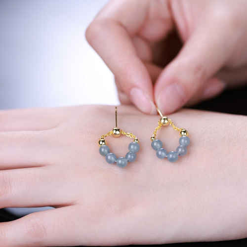 【苏苏nana宠粉】天然A货翡翠圆珠耳饰耳环时尚 KBR0704003