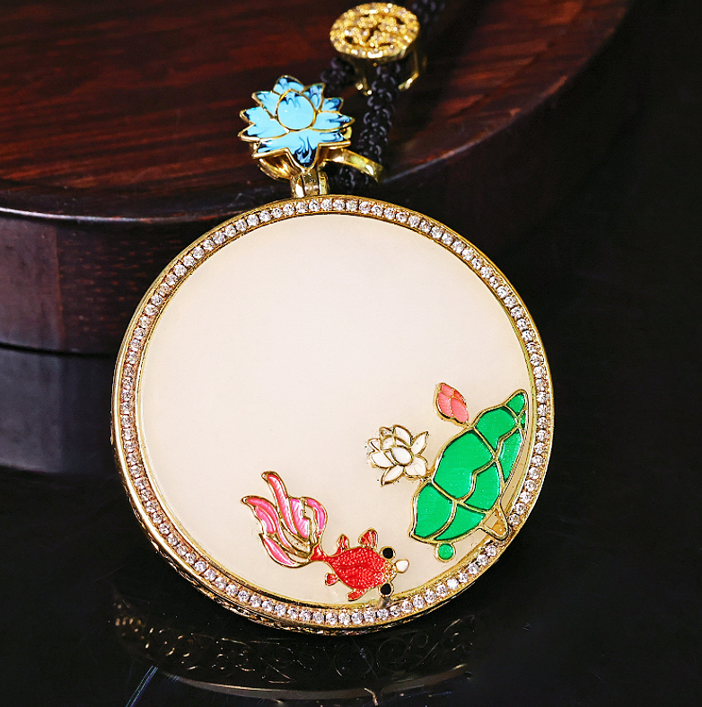 【颖有尽有】原创新款天然和田玉无事牌吊坠挂脖意境感JJ51209001