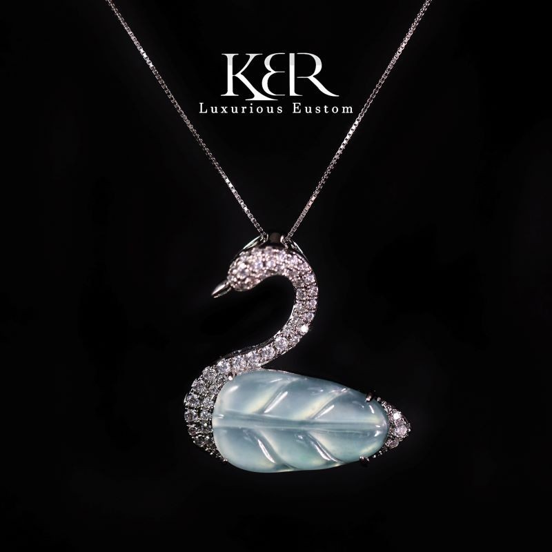 【小田专属】新天然A货翡翠白天鹅吊坠项链多样性发单KBR0405006