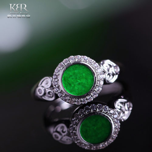 【悟空】新款天然A货翡翠戒指开口戒简约时尚百搭女款KBR0303033