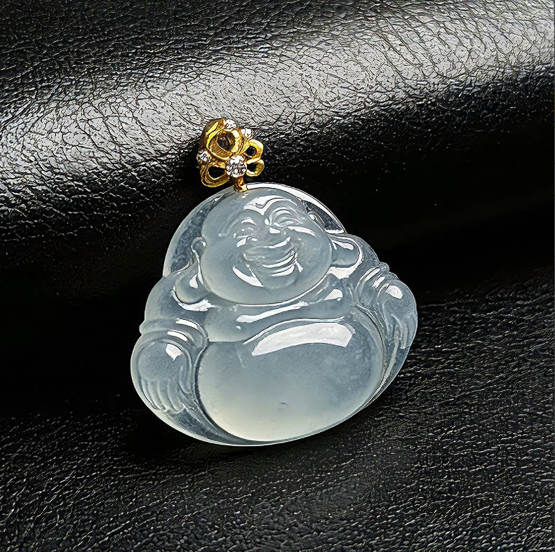 【颖有尽有】高端款天然A货翡翠18K金冰种佛公吊坠JJZS260303007