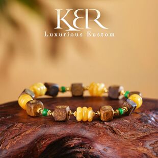 天然A货翡翠沉香蜜蜡手串手链百搭KBR0527006 新款 颖有尽有