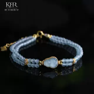 【烈儿宝贝直播间】冰种天然A货翡翠小米珠葫芦手串KBR0303004