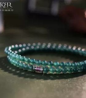 【颖有尽有】高定设计天然A货翡翠冰种圆珠女神链项链 KBR1030006