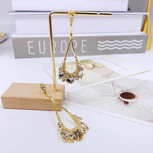 欧美小众设计铜镀真金耳环