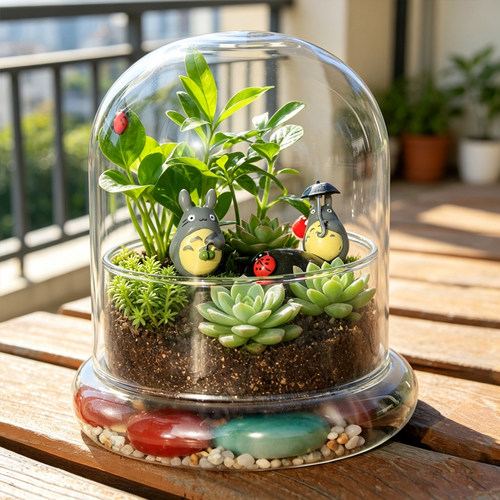 透明高硼硅微景观玻璃瓶创意diy多肉苔藓植物永生花罩桌面容器