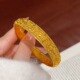 沙金饰品古法镂空花丝如意凤尾手镯女轻奢高级感仿真黄金闭口镯子