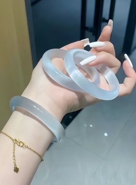 白月光手镯女猫眼石高冰玉髓镯子