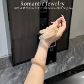 香槟金手镯女白月光冰透玉镯子新中式 玉髓高级感叮当镯美人条猫眼
