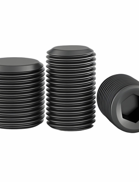 4.8级细牙平端紧定国标GB77碳钢内六角黑色无头螺钉机米螺丝M8M33