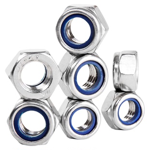 防松自锁螺母不锈钢防滑锁紧六角螺丝帽M2M3M4M5M6M8M10 M36尼龙