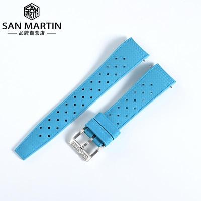 SanMartin 军魂氟橡胶表带多色时尚针扣带SN0144 专用配件