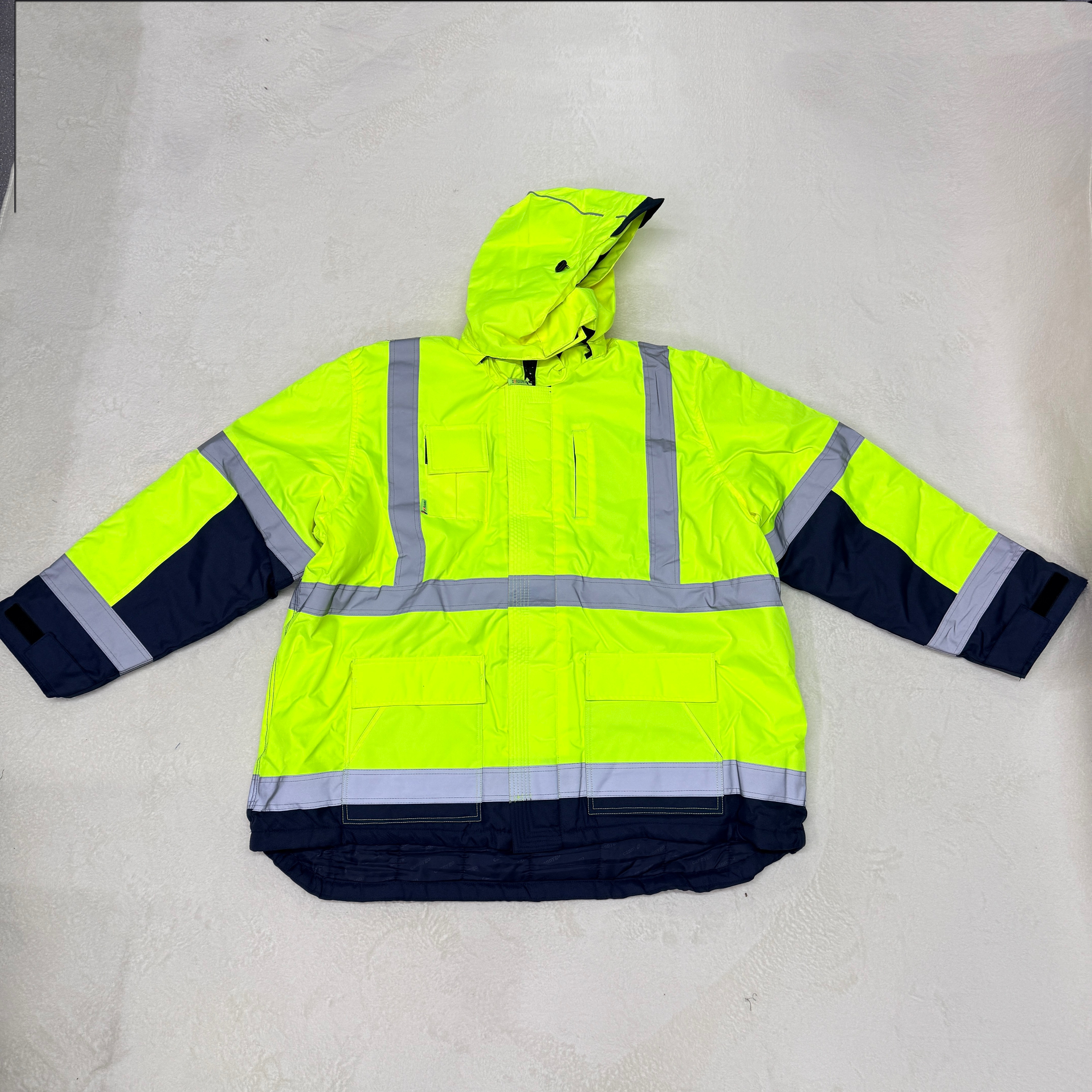 欧美尾单大码棉防水防风骑行荧光服防寒防安全服交通服装防冻保暖
